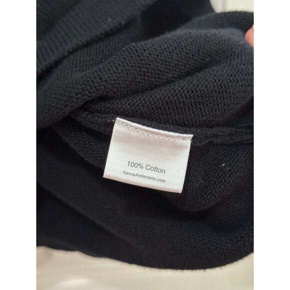 Hanna Andersson Black Floral Embroidered Quarter-Zip Tunic Sweater Size Medium - Picture 4 of 10